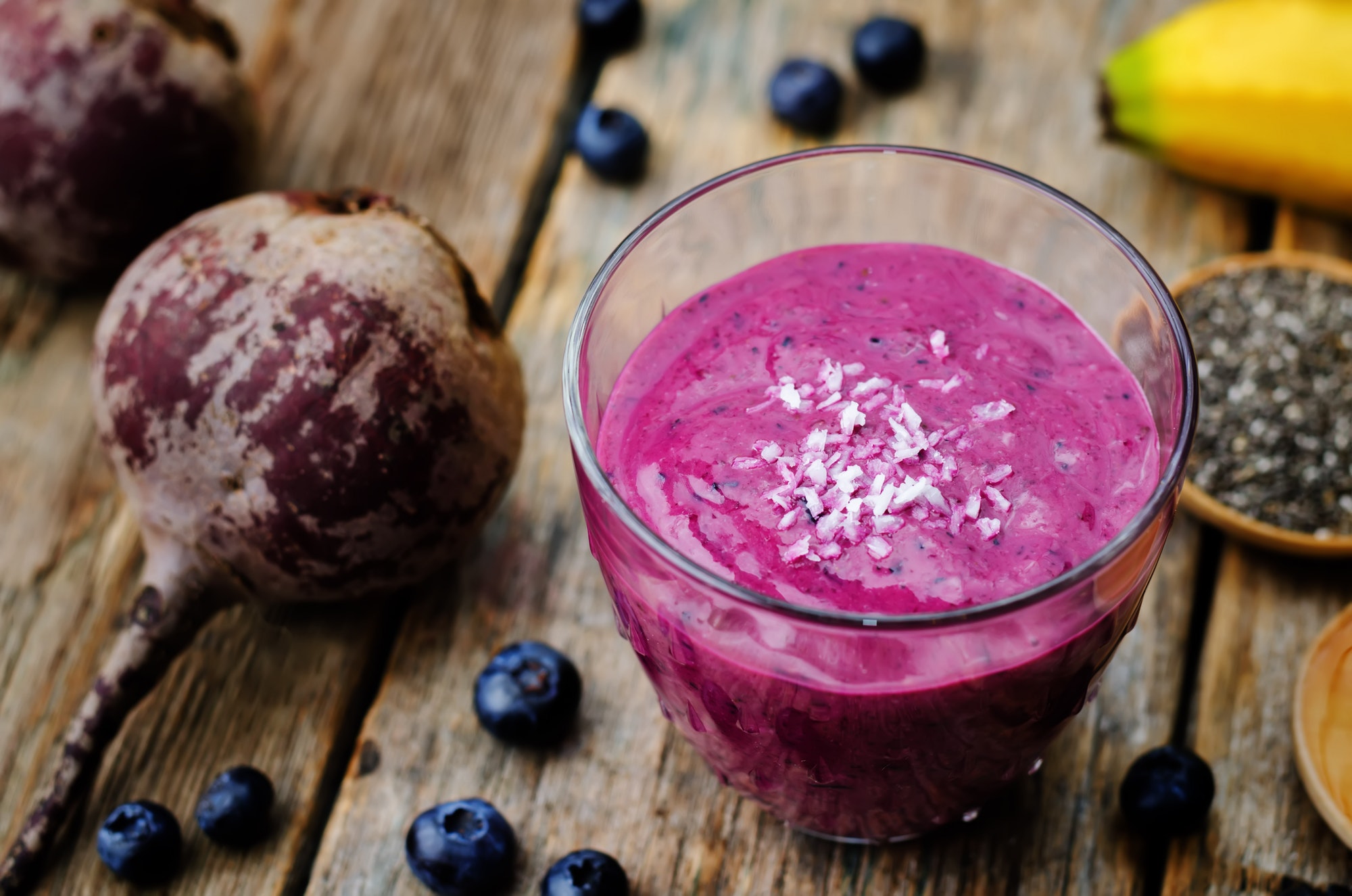 beet banana coconut blueberry Chia seed smoothies