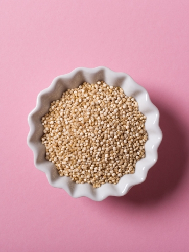 Quinoa in white bowls